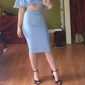 Baby Blue Pencil skirt